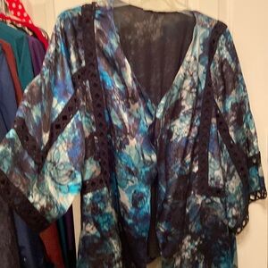Evening jacket silky open drape artistic topper